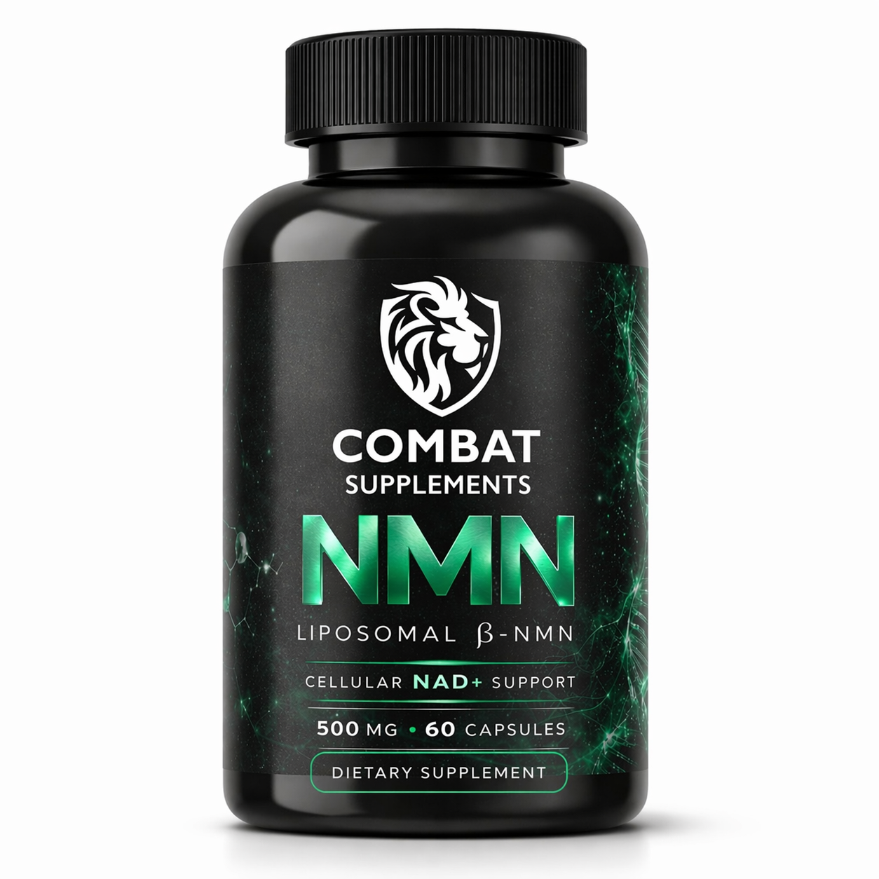 Combat Supplements NMN bottle on a white background
