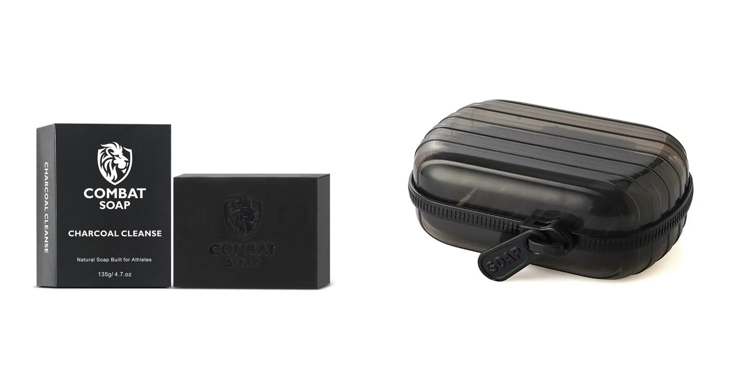 Combat Soap – Charcoal Cleanse (135g) + Holder Bundle