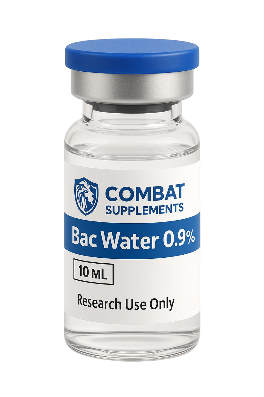 Combat Supplements Bac Water 0.9% bottle on a white background